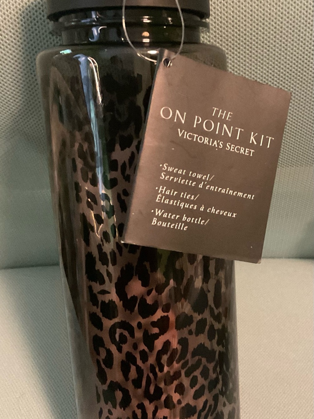 Victoria's Secret Point Kit Leopard Print Water Bottle New